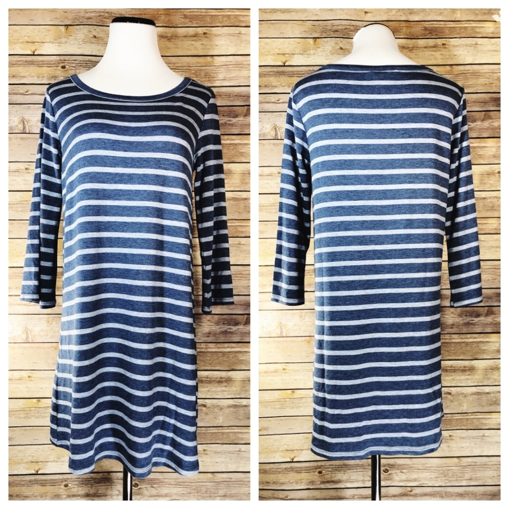 BB Dakota Blue Striped Elysia Shirt Dress Tunic